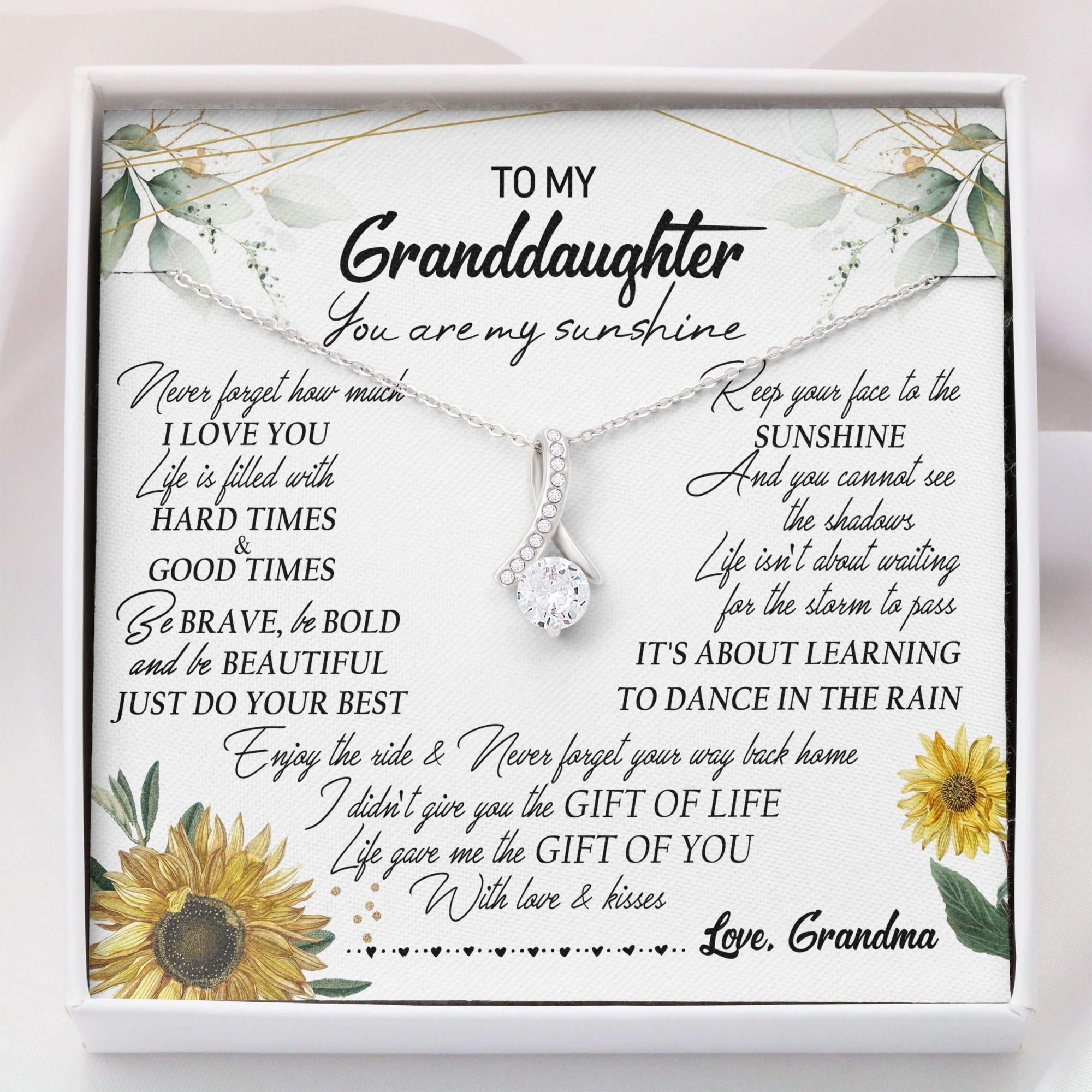 Granddaughter Necklace, Alluring Beauty - To Granddaughter Keep Your Face To The Sunshine Necklace