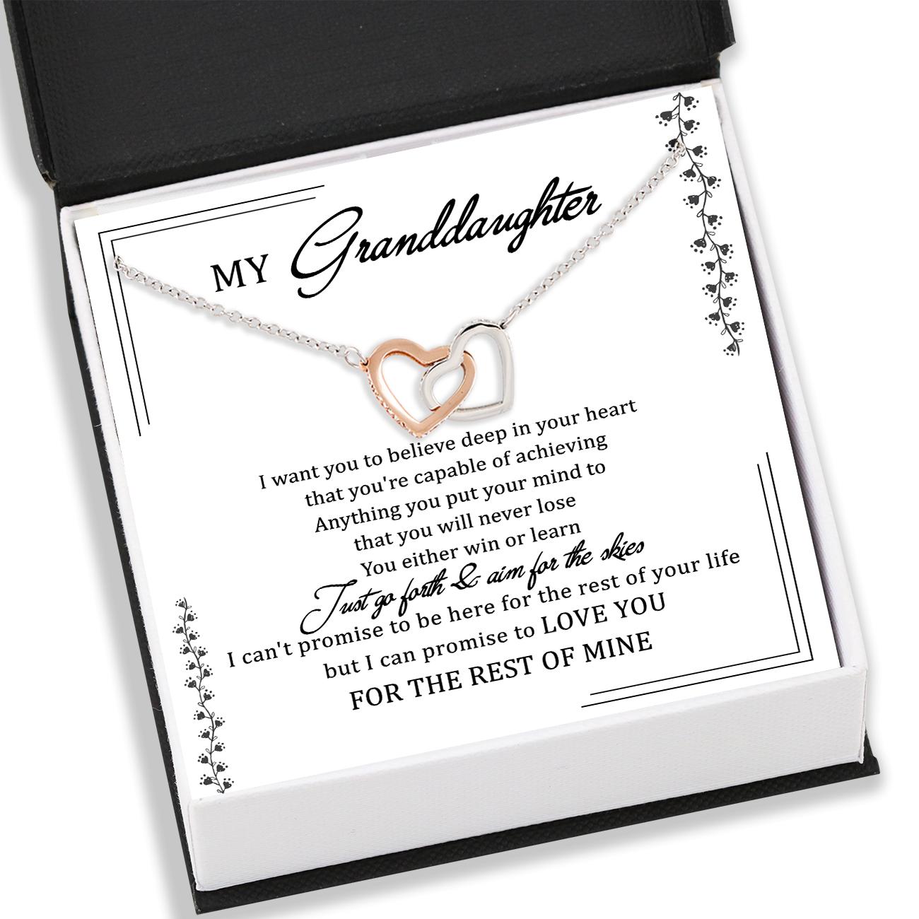 Granddaughter Necklace, Customize Name - To Granddaughter Necklace Box Card Message - Jewelry For Granddaughter For Her
