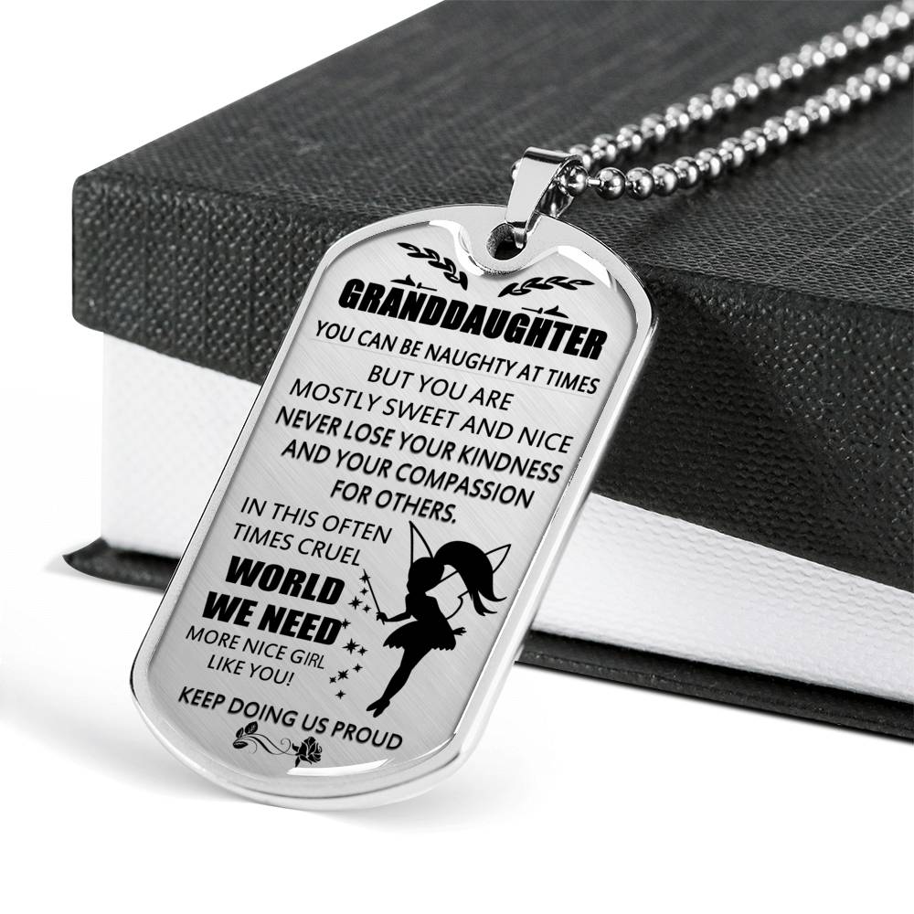 GRANDDAUGHTER DOG TAG, TO MY GRANDDAUGHTER DOG TAG : GIFTS FROM GRANDPARENTS, GREAT GRANDDAUGHTER GIFTS DOG TAG-9