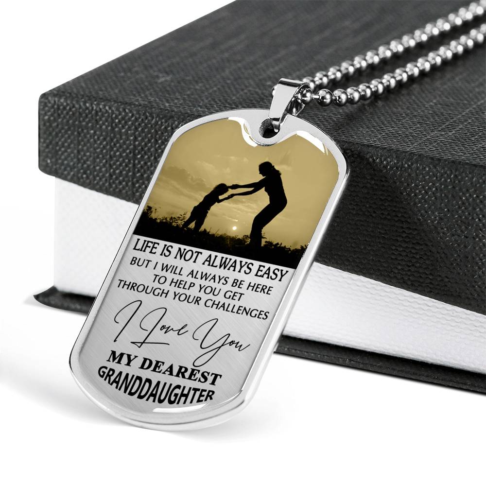 GRANDDAUGHTER DOG TAG, TO MY GRANDDAUGHTER DOG TAG : GIFTS FROM GRANDPARENTS, GREAT GRANDDAUGHTER GIFTS DOG TAG-5