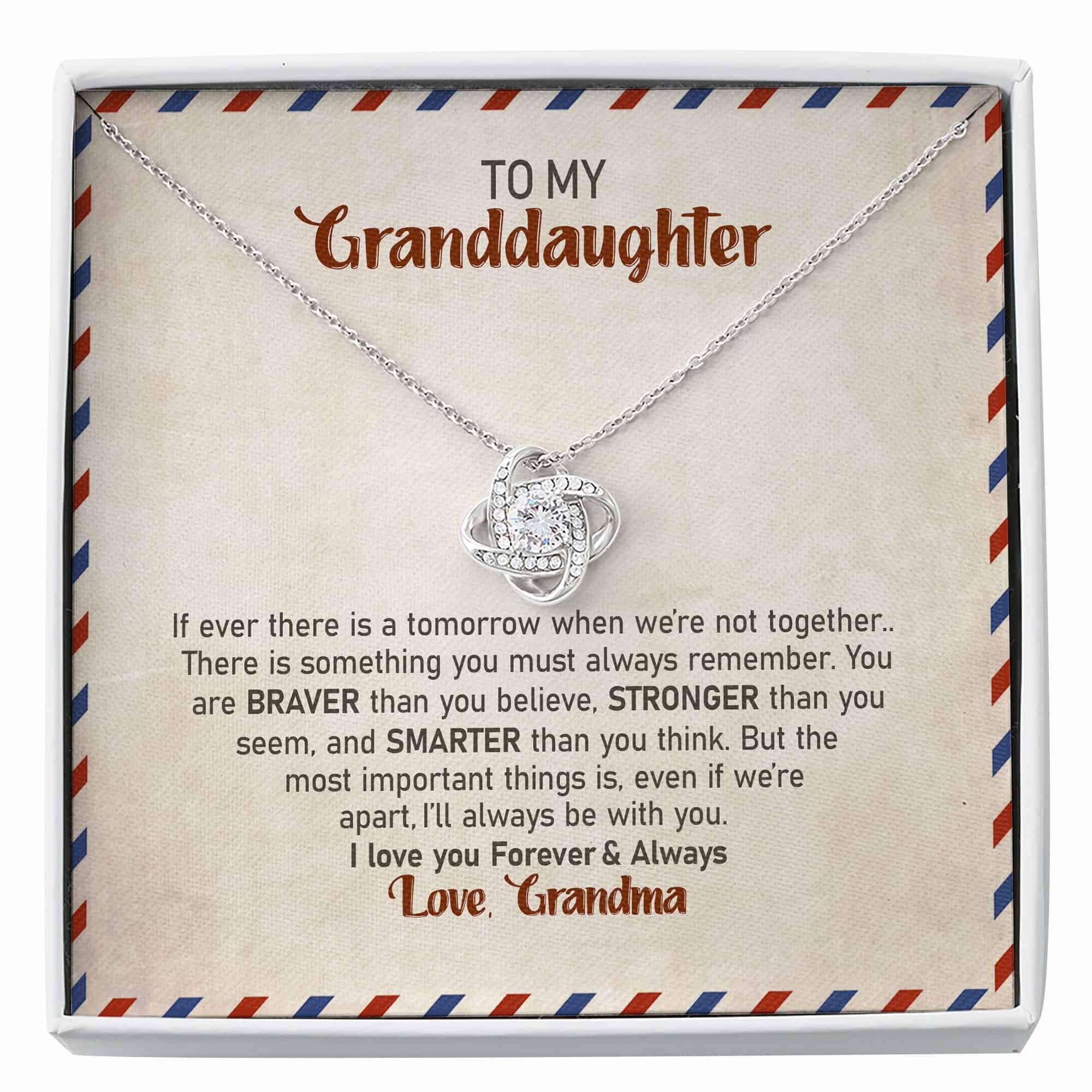 Granddaughter Necklace, Necklace For Granddaughter - To My Granddaughter Gift From Grandma Nana - Love Knot