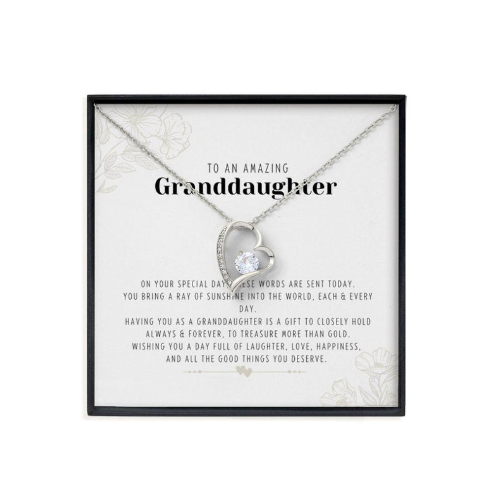 Granddaughter Necklace,Granddaughter Birthday Necklace Gifts, Sentimental & Meaningful Jewelry For Her Necklace