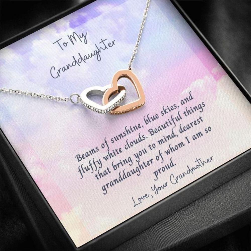 Granddaughter Necklace - Gift To Granddaughter - Gift Necklace Message Card - To My Granddaughter From Grandmother Clouds