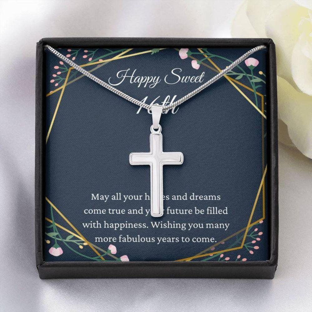 Daughter Necklace, Granddaughter Necklace, Happy Sweet 16th Birthday Necklace, Sweet 16, Gift For 16 Year Old Girl Sweet Sixteen