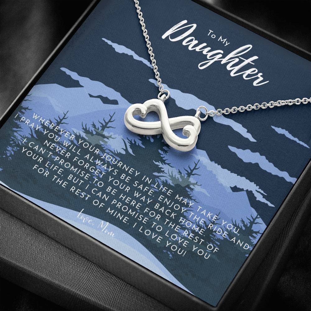 Infinity Heart Necklace Gift For Daughter Never Forget Your Way Back Home