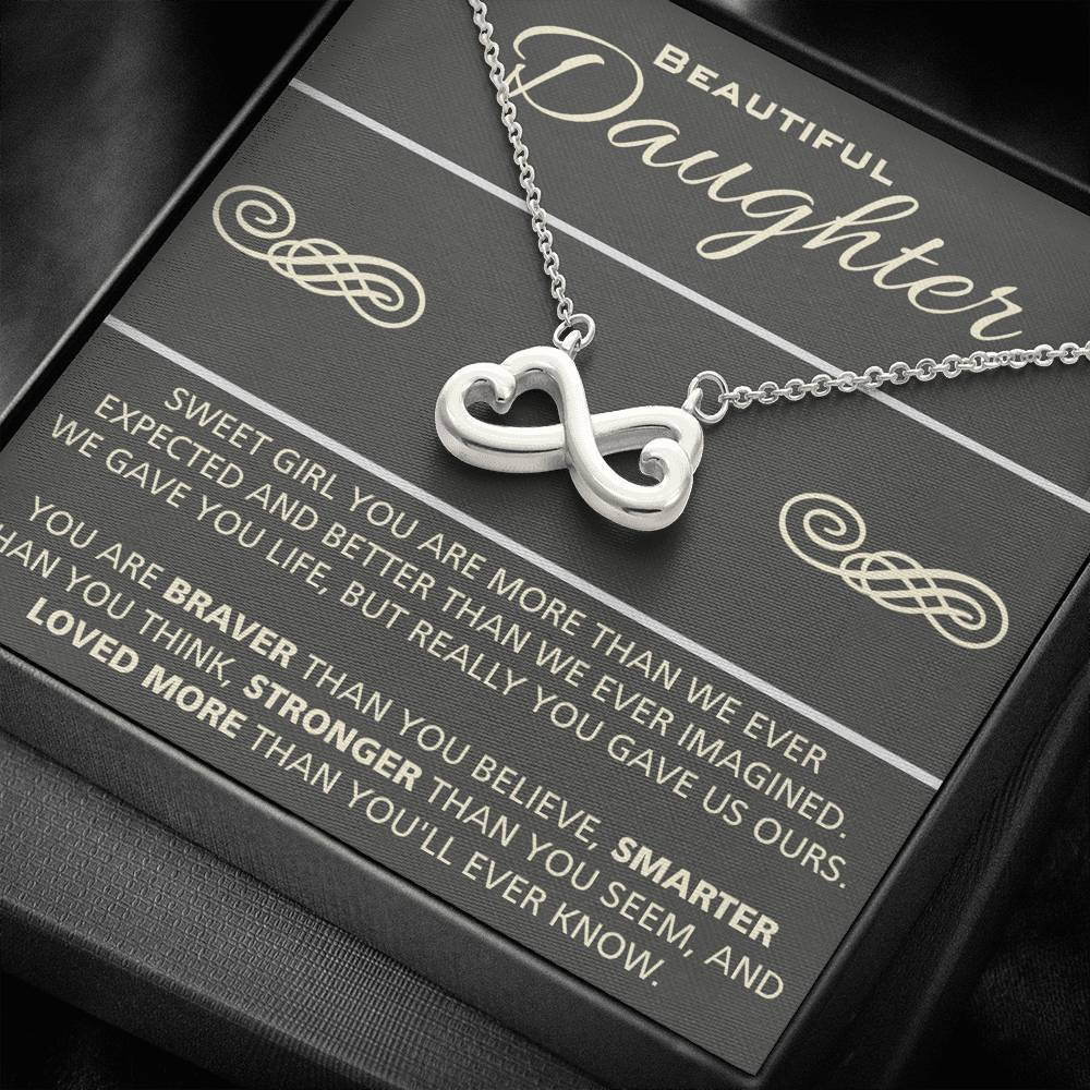 More Than We Ever Expected Infinity Heart Necklace Gift For Daughter