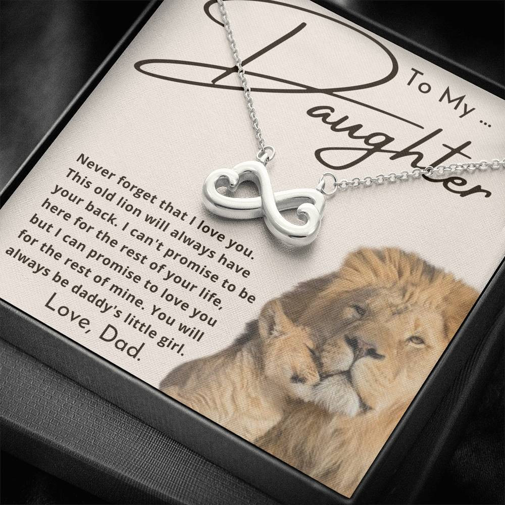Infinity Heart Necklace Christmas Gift For Daughter From Dad This Old Lion Will Always Have Your Back