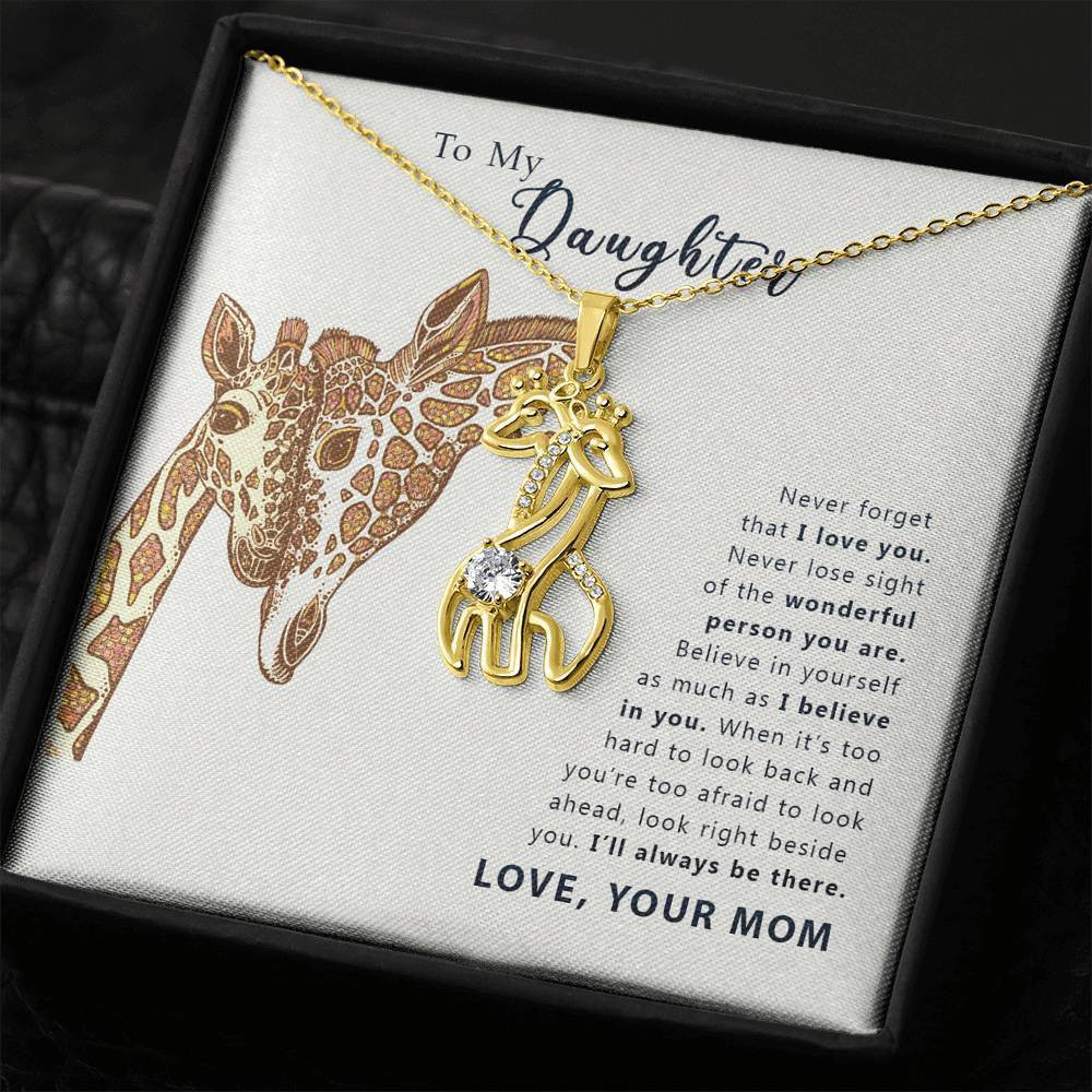 I Will Always Be There Giraffe Couple Necklace Gift For Daughter
