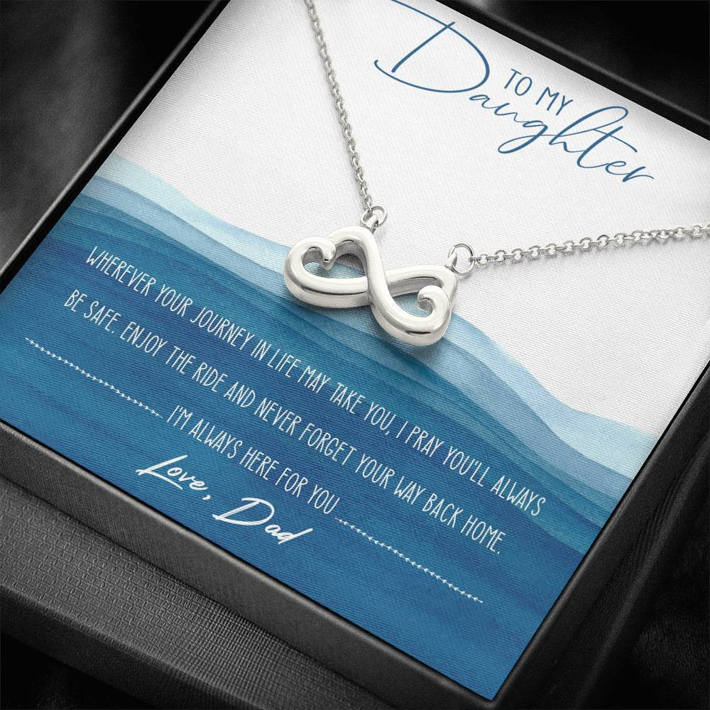 Infinity Heart Necklace Gift For Daughter Enjoy The Ride Never Forget Your Way Back Home