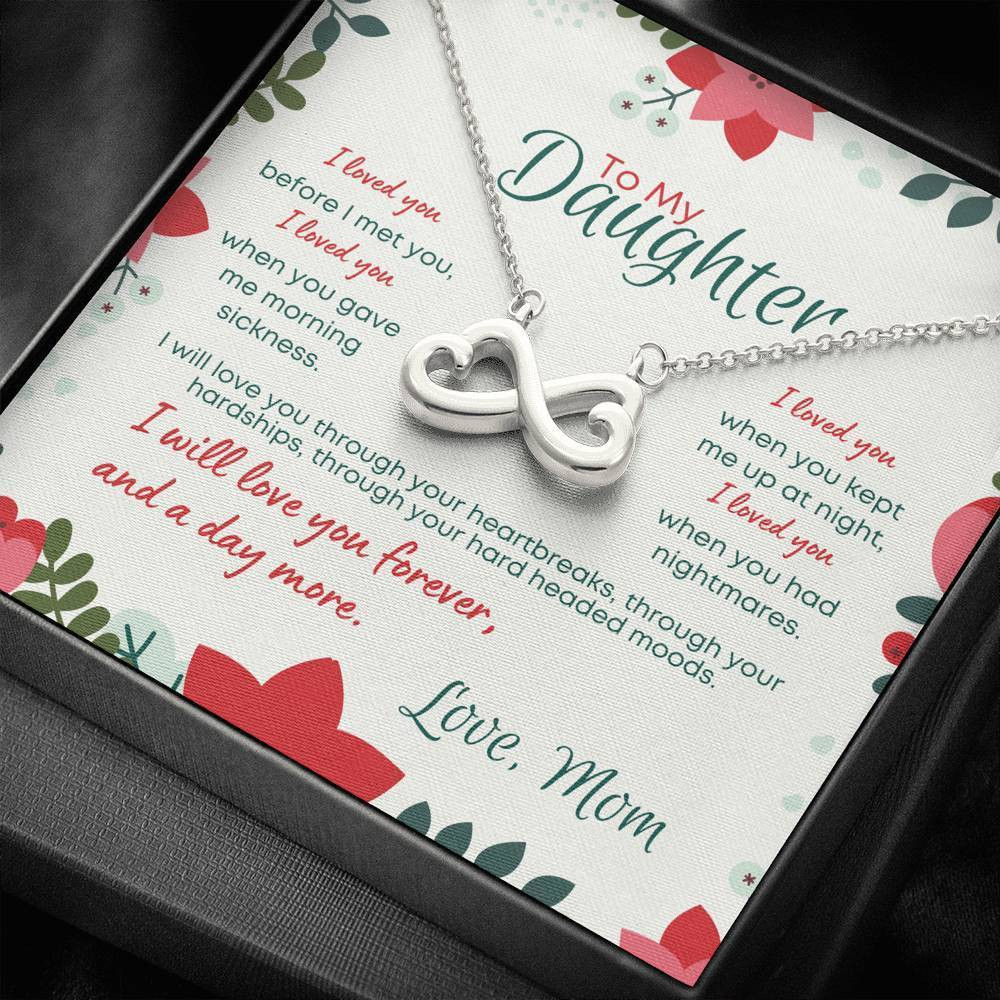 Infinity Heart Necklace Mom Gift For Daughter I Will Love You Forever