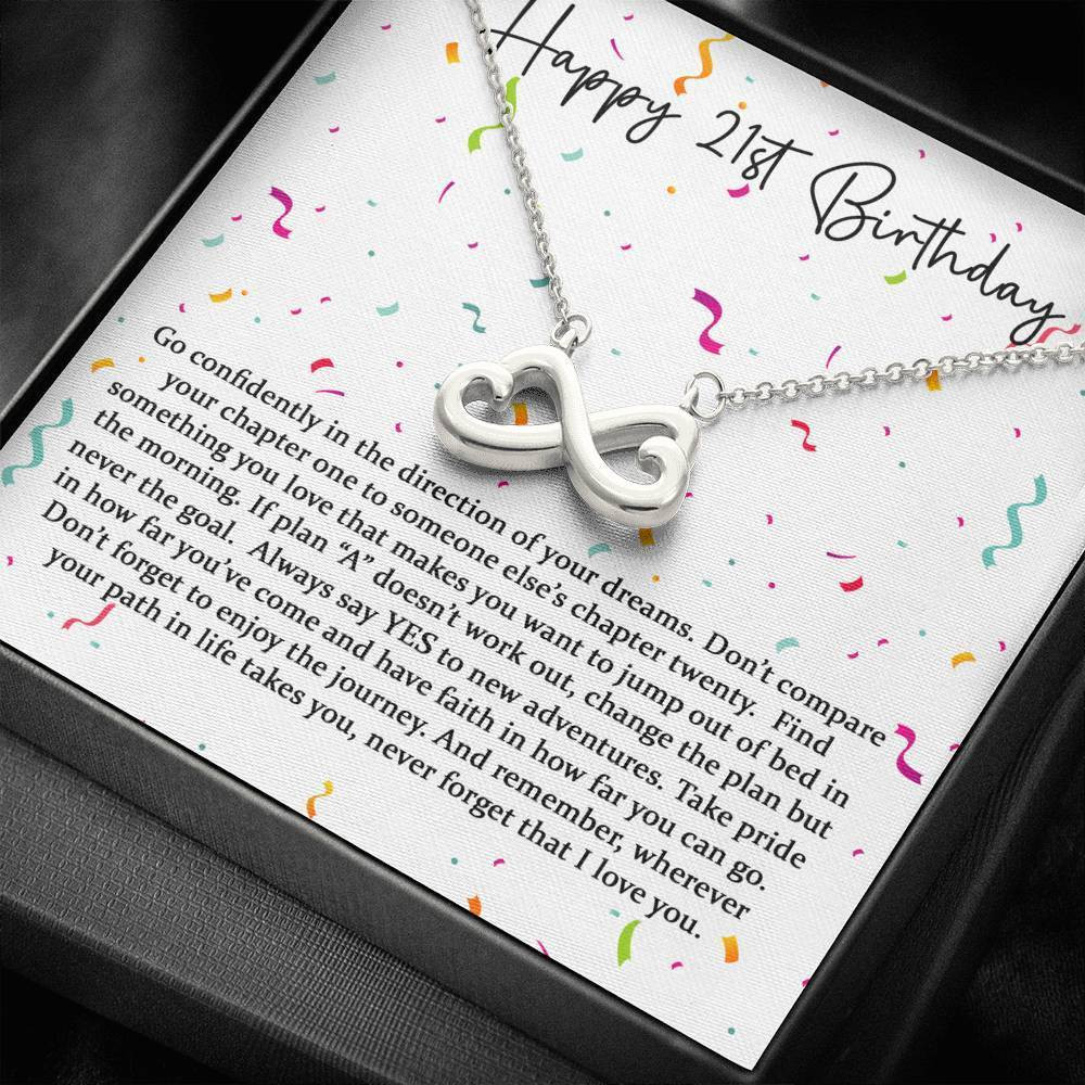Happy 21st Birthday Infinity Heart Necklace Gift For Daughter