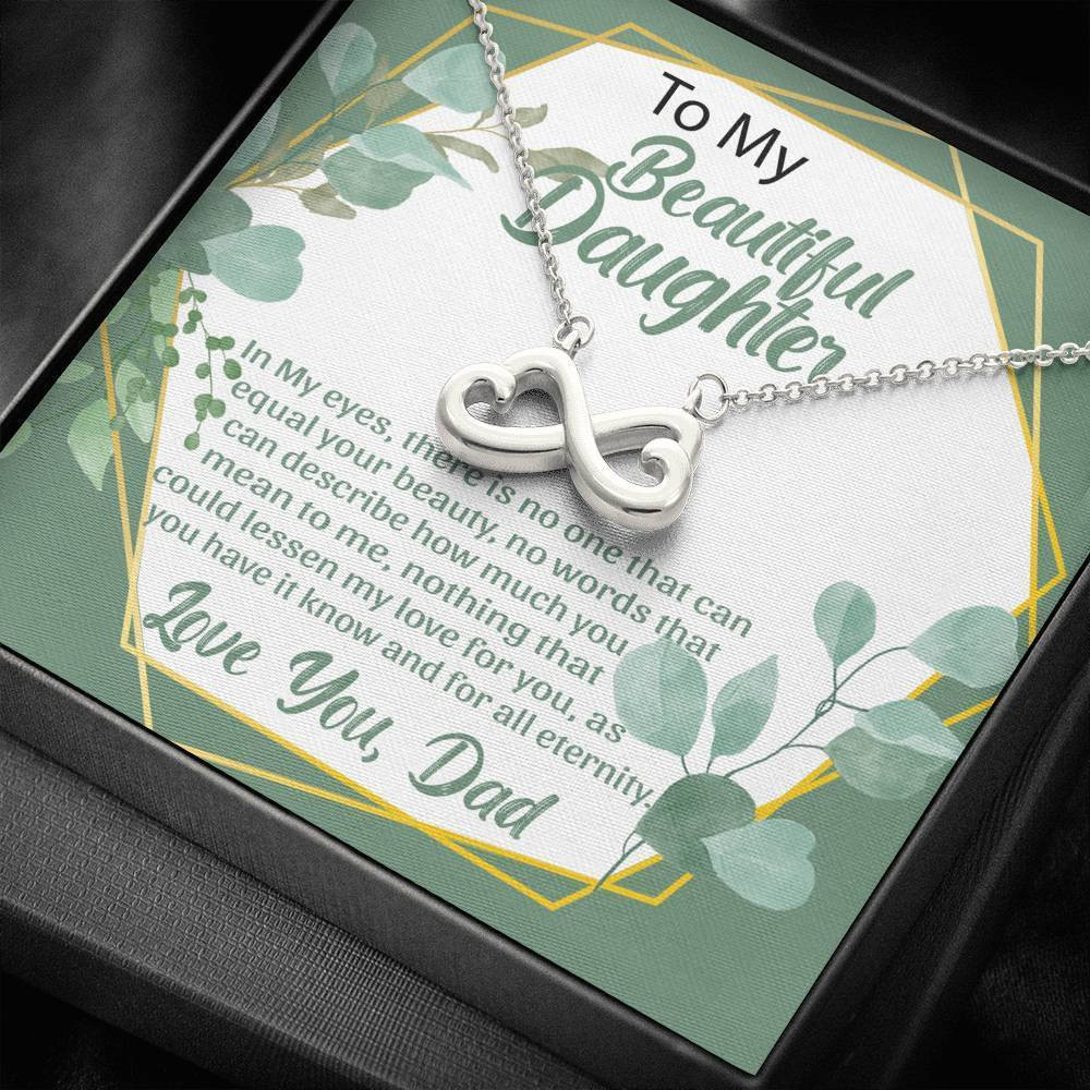 Dad Gift For Daughter Message Card Infinity Heart Necklace