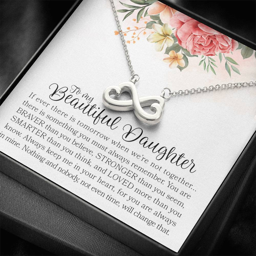 Unique Gift For Daughter Infinity Heart Necklace Always Keep Me In Your Heart