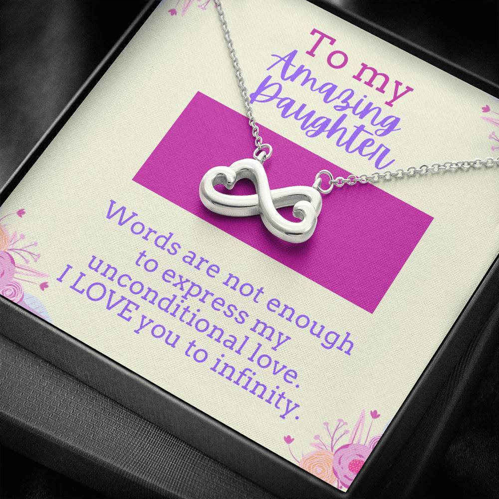 Infinity Heart Necklace Gift For Daughter Words Are Not Enough To Express My Love