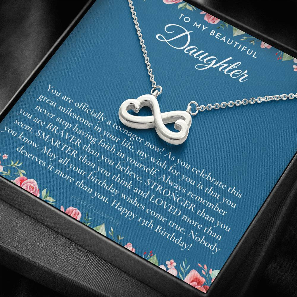 Happy 13th Birthday Infinity Heart Necklace Gift For Daughter Nobody Deserves It More Than You