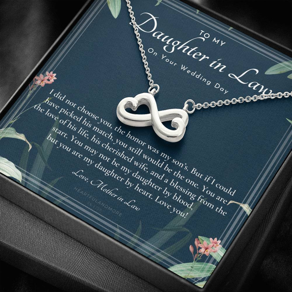 Infinity Heart Necklace Gift For Daughter In Law On Your Wedding Day Love You