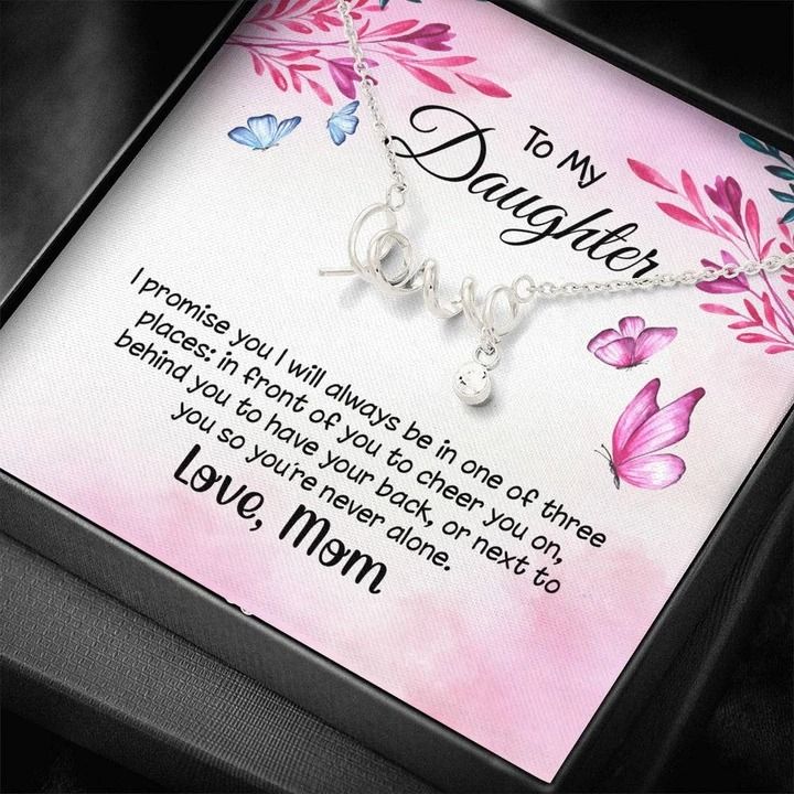 To My Daughter I Promise You Scripted Love Necklace
