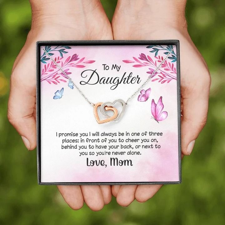 Interlocking Hearts Necklace To My Daughter I Promise You