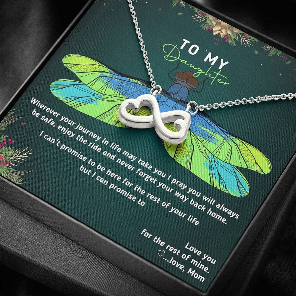 Flyer Infinity Heart Necklace Mom Gift For Daughter Love You For The Rest Of Mine
