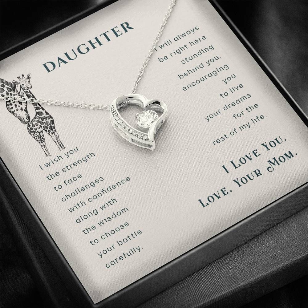 Wild Giraffe Mom Gift For Daughter Forever Love Necklace I Will Always Be Right Here