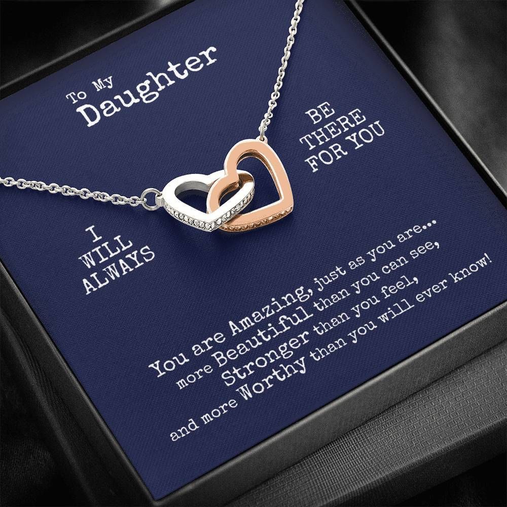 Interlocking Hearts Necklace Mom Gift For Daughter You Are Amazing