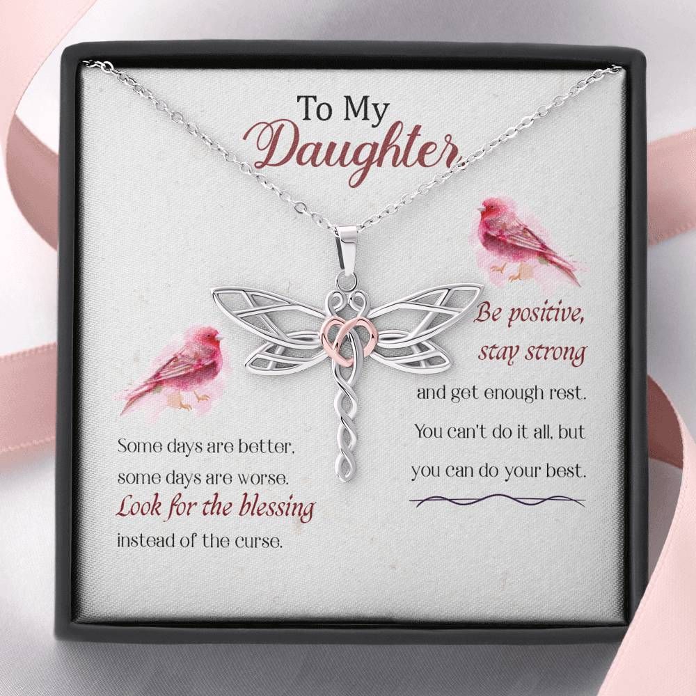 Cardinal Mom Gift For Daughter Dragonfly Dreams Necklace Be Positive Stay Strong
