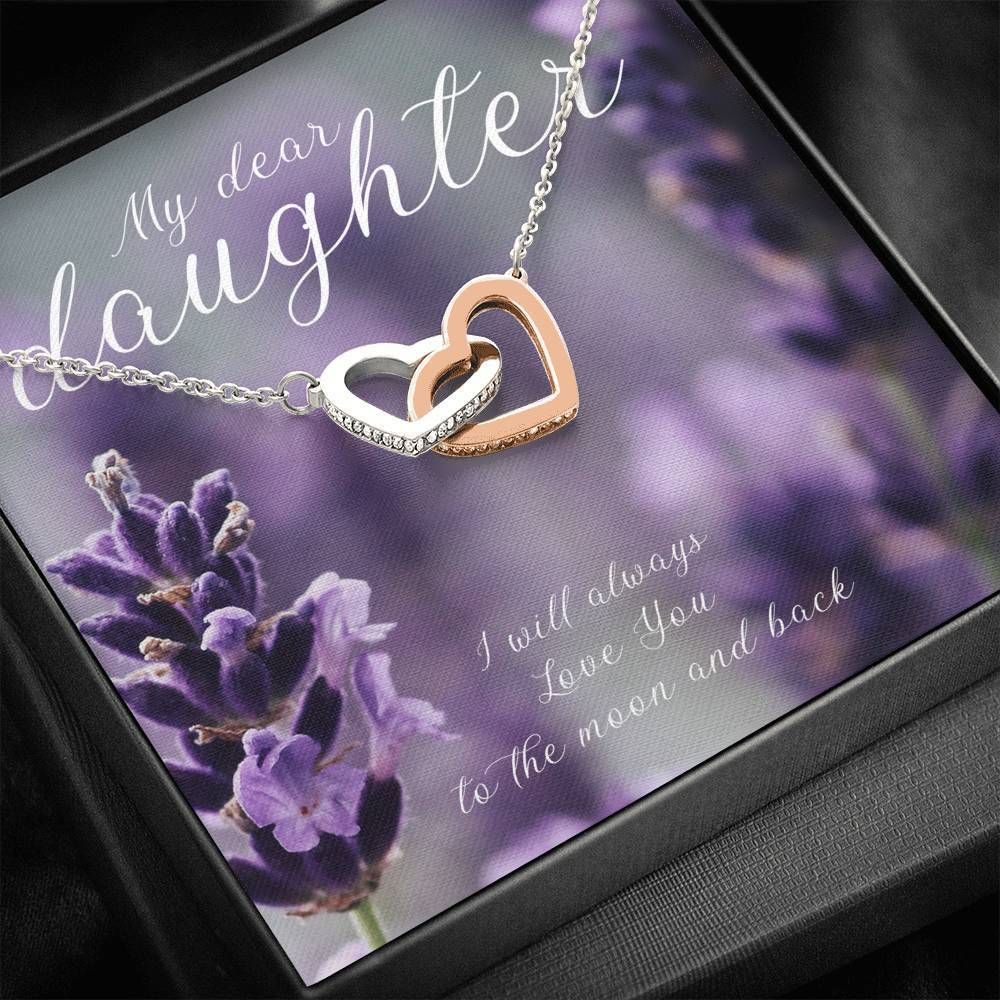 Lavender Mom Gift For Daughter Interlocking Hearts Necklace Always Love You