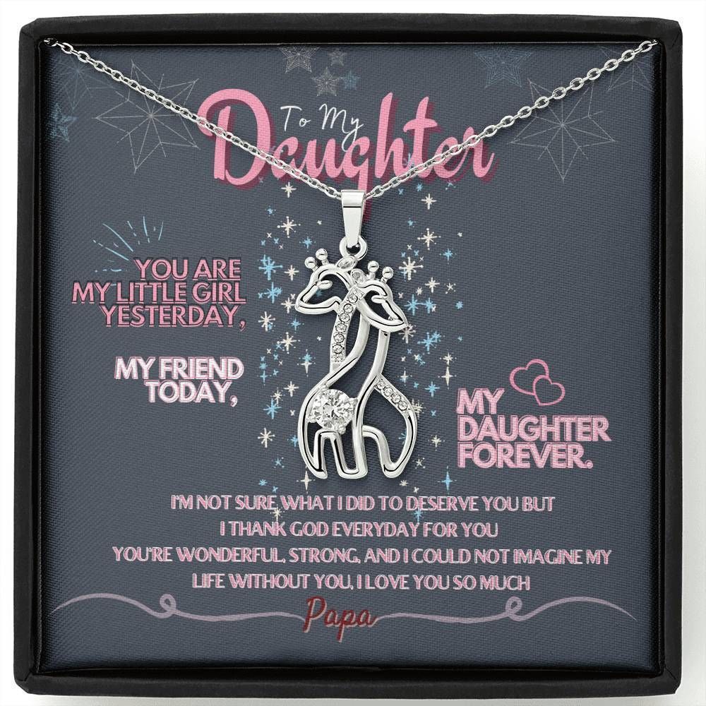 Mom Gift For Daughter Giraffe Couple Necklace I Thank God Everyday For You