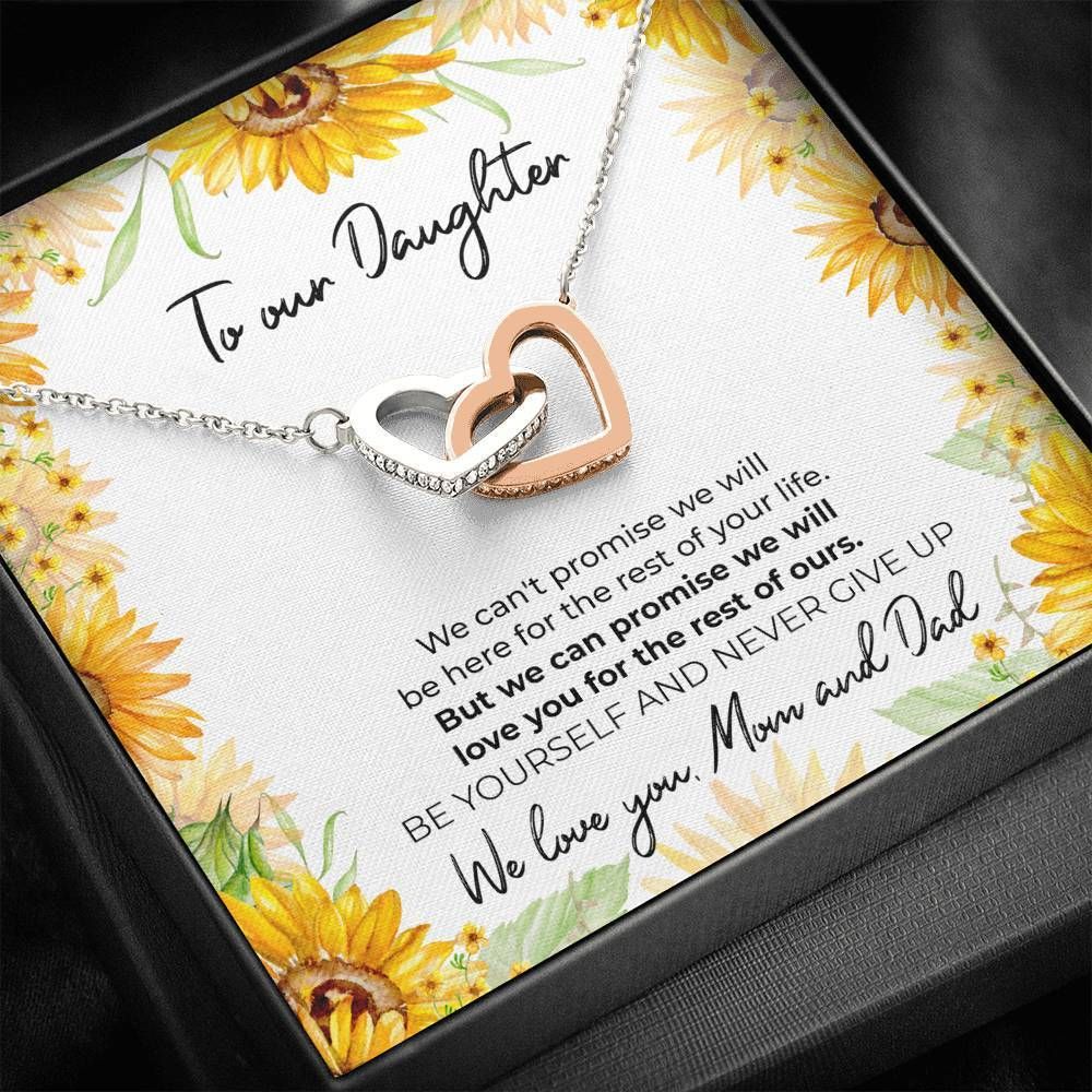 Sunflower Frame Parents Gift For Daughter Interlocking Hearts Necklace We Will Love You Forever