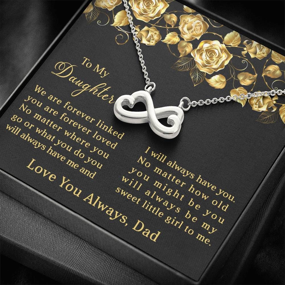 Love Knot Necklace Dad Gift For Daughter You'll Always Be My Sweet Girl To Me
