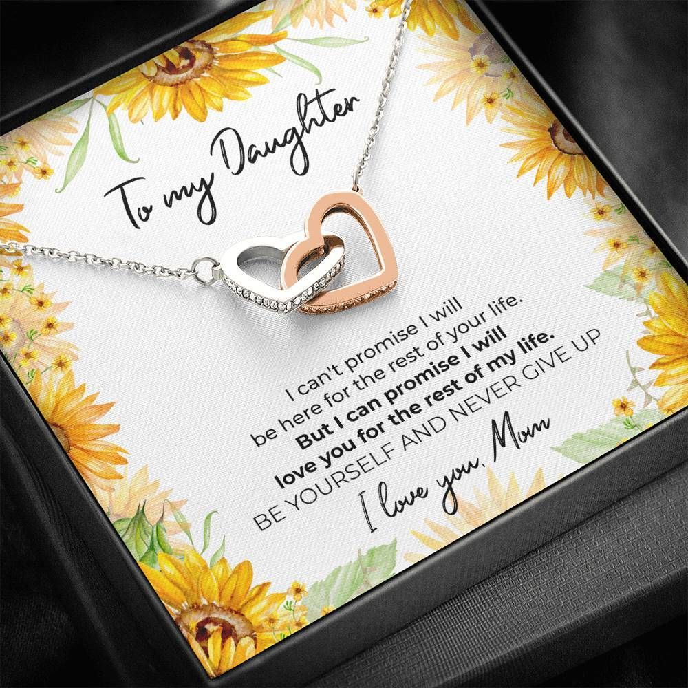 Sunflower Frame Mom Gift For Daughter Interlocking Hearts Necklace Love You To The Rest Of Mine