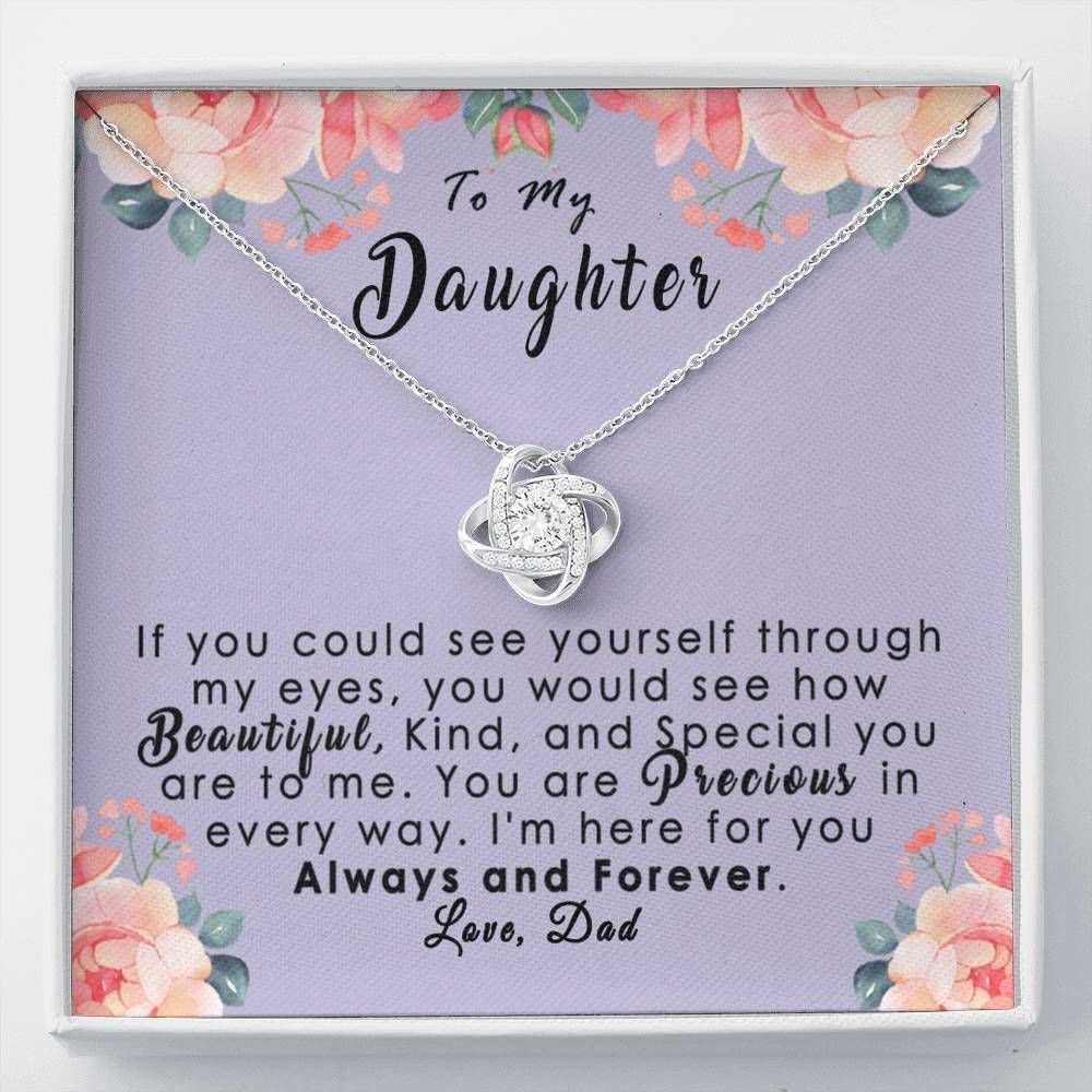 The Blooming Mom Gift For Daughter Love Knot Necklace I'm Here For You