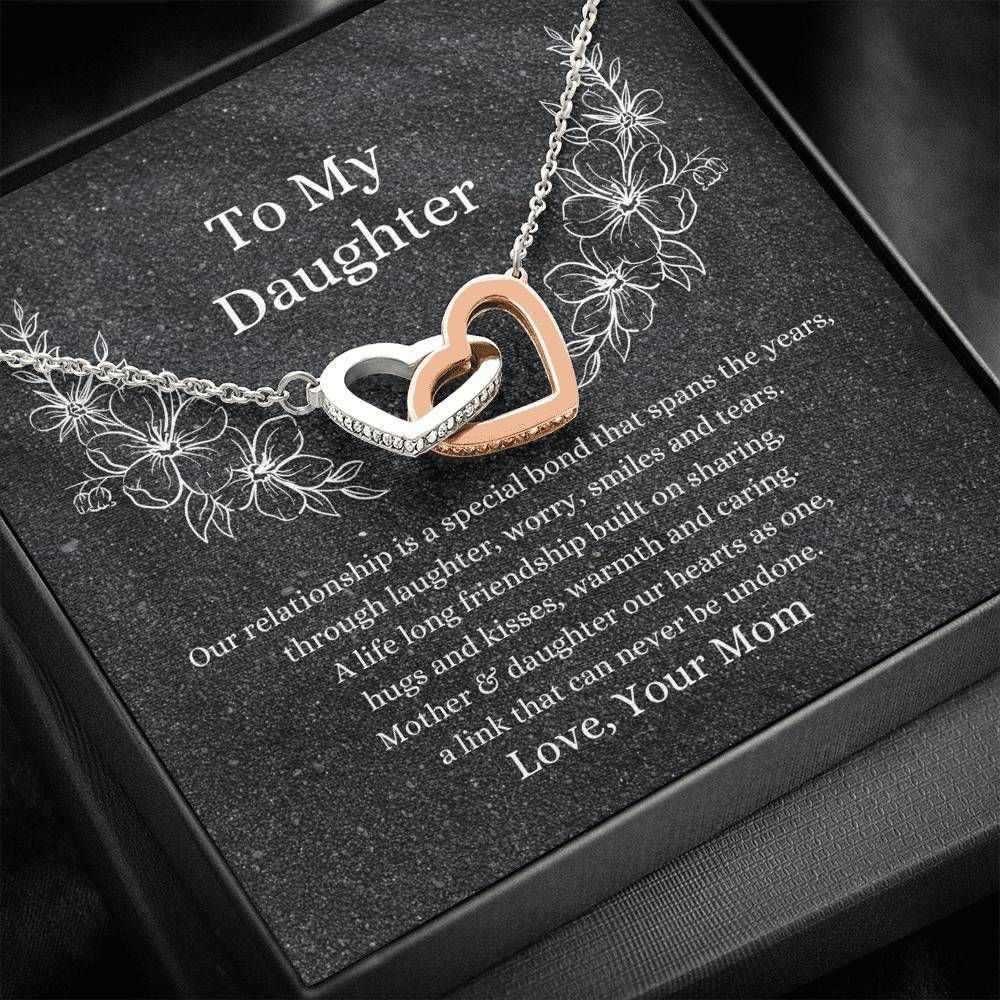 Mom Gift For Daughter Interlocking Hearts Necklace Our Hearts As One