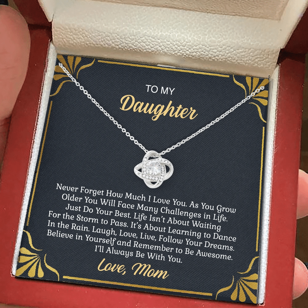 Gift For Daughter From Mom Never Forget How Much I Love You Love Knot Necklace
