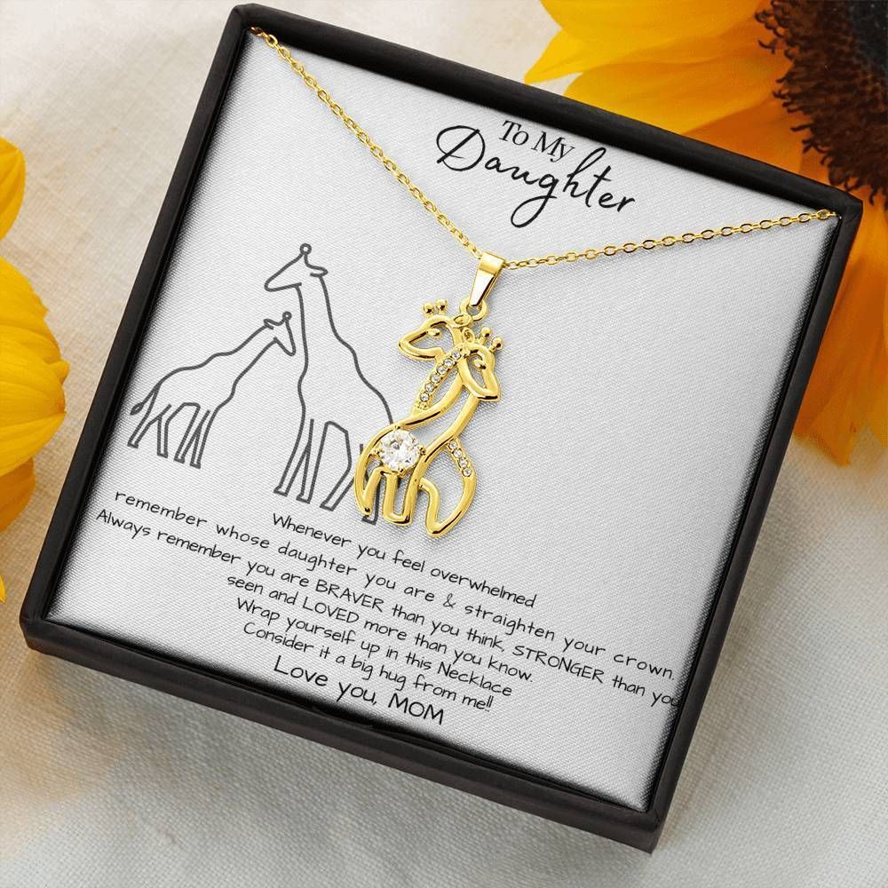 Whenever You Feel Overwhelmed Giraffe Couple Necklace Mom Gift For Daughter
