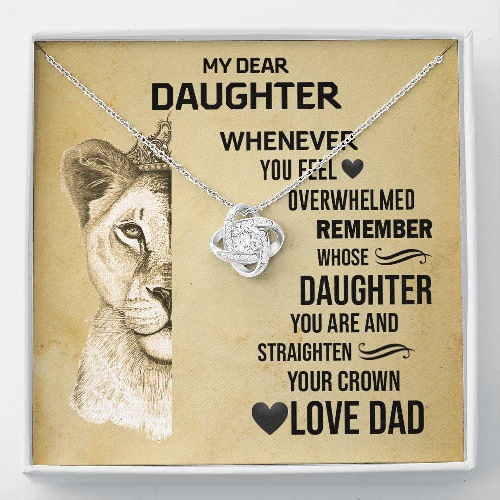 Gift For Daughter Remember Whose Daughter You Are Love Knot Necklace