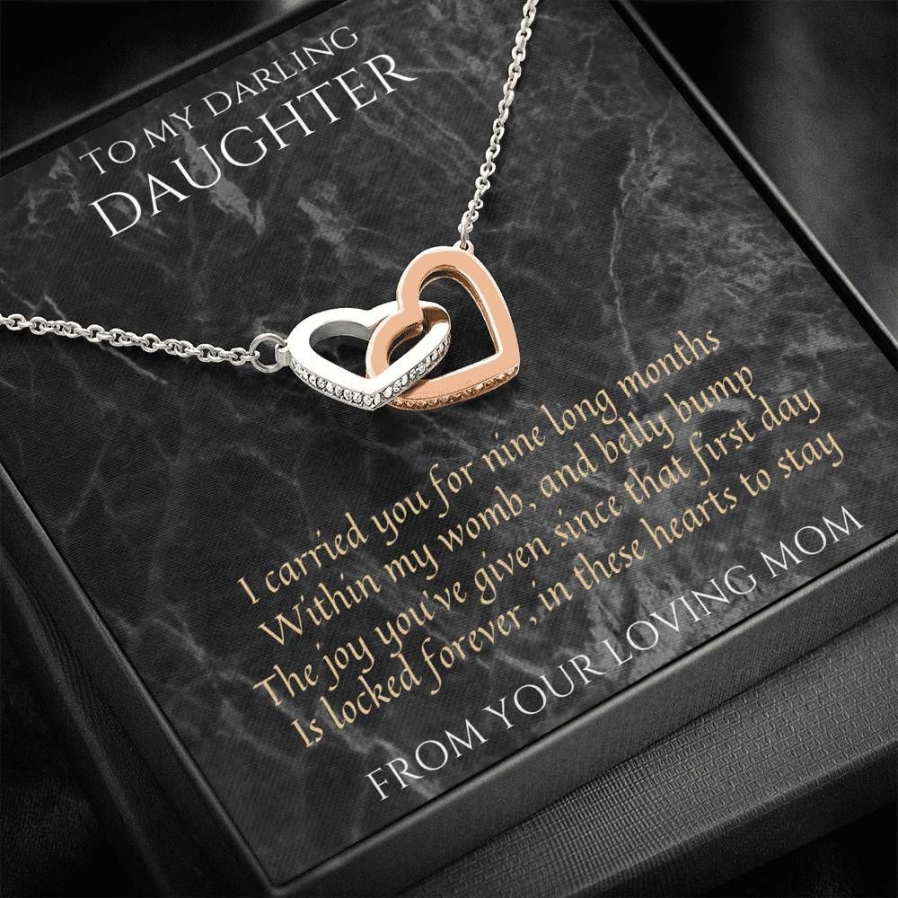 Interlocking Hearts Necklace Mom Gift For Daughter The Joy You've Given