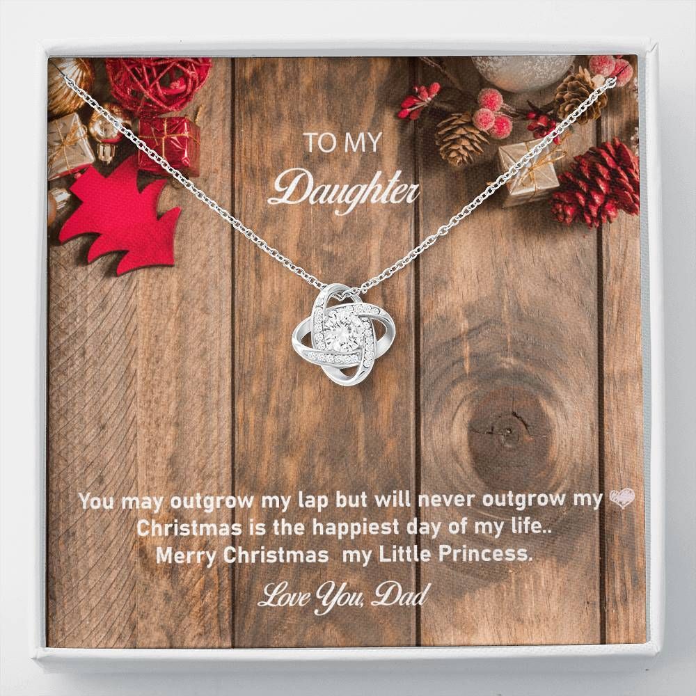 Love Knot Necklace Dad Gift For Daughter Merry Christmas My Little Princess