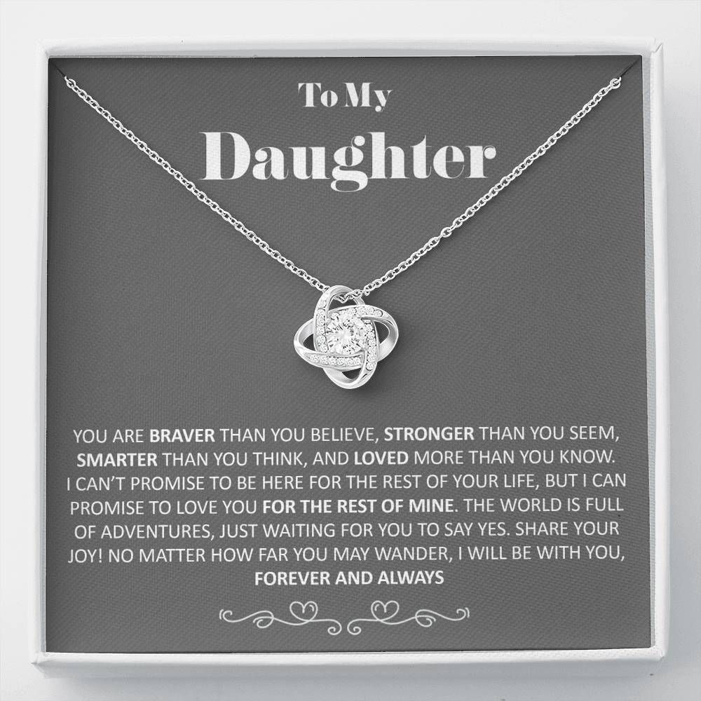 Love Knot Necklace Mom Gift For Daughter No Matter How Far You May Wander