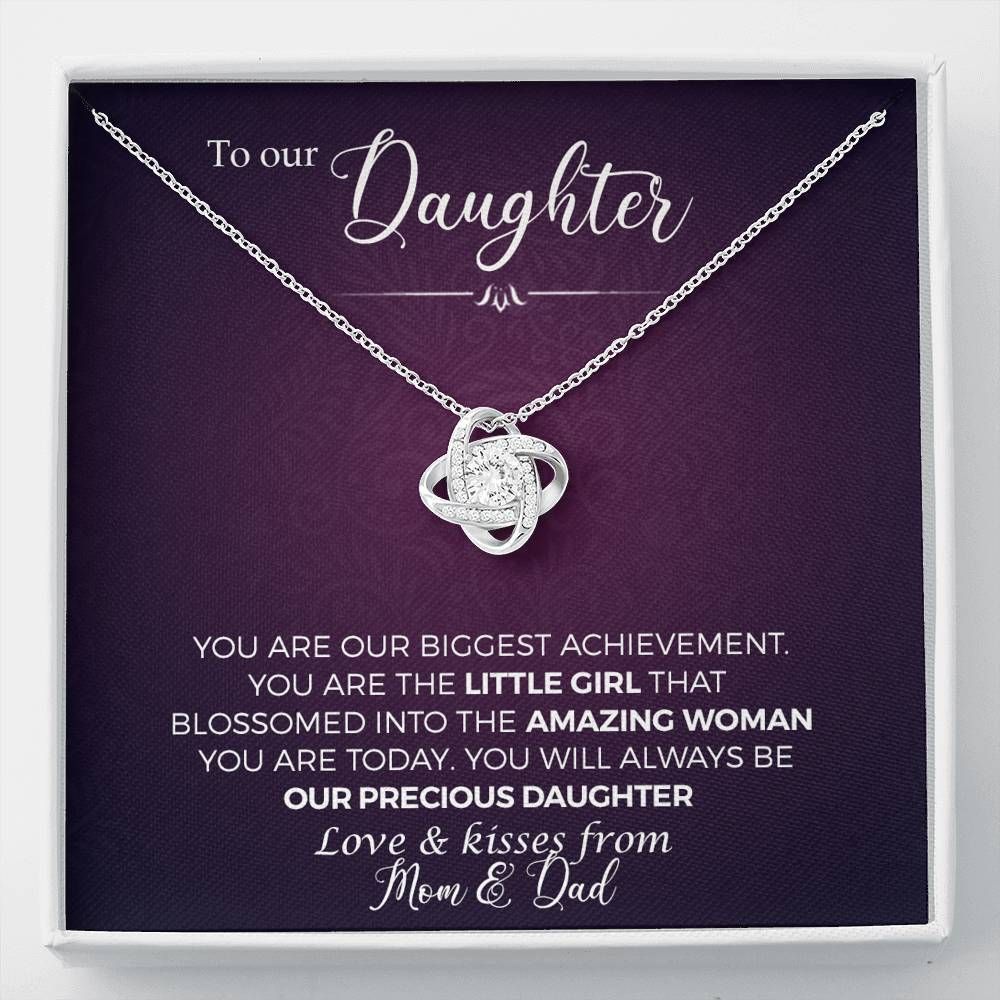 Gift For Daughter You Are Our Biggest Achievement Love Knot Necklace
