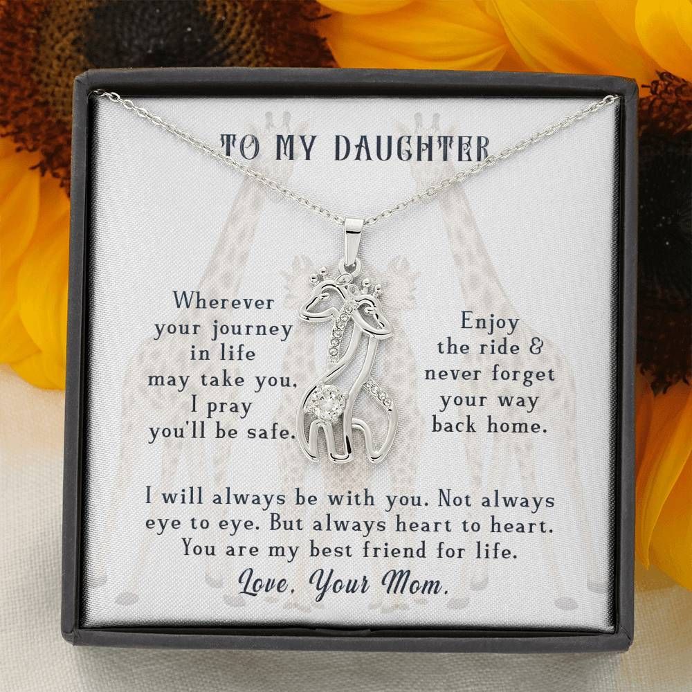 Giraffe Couple Necklace Mom Gift For Daughter You Are My Best Friend For Life