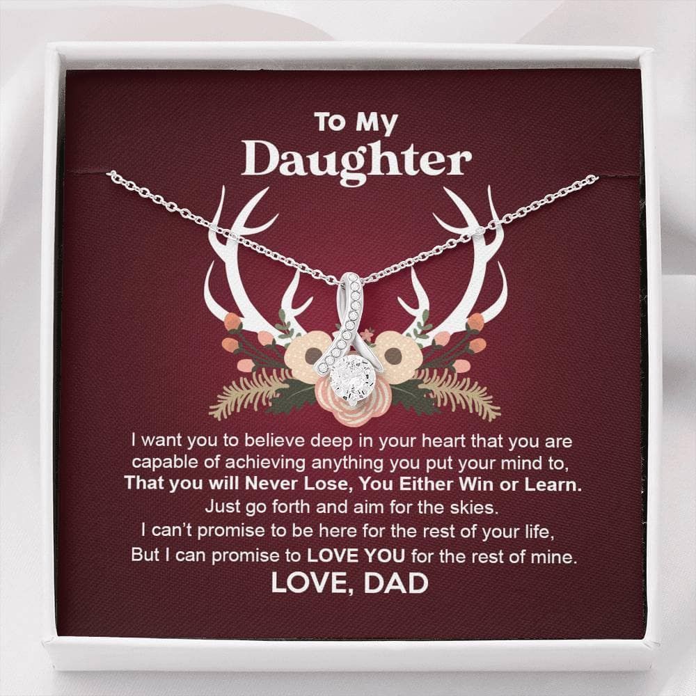 Deer Horn Gift For Daughter Love You Forever Alluring Beauty Necklace With Message Card