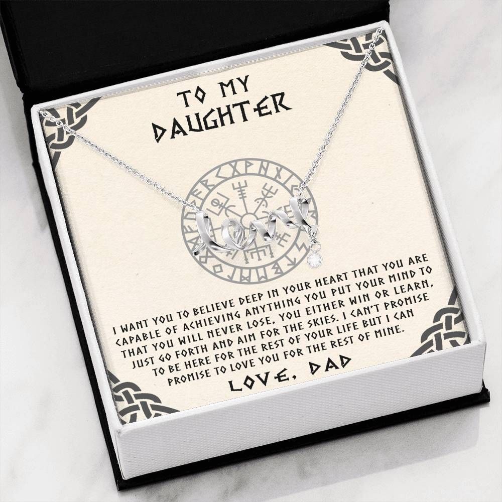 Dad Gift For Daughter You Will Never Lose Scripted Love Necklace