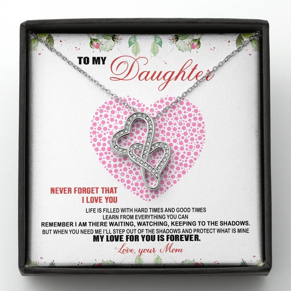 Double Hearts Necklace Mom Gift For Daughter My Love For You Is Forever