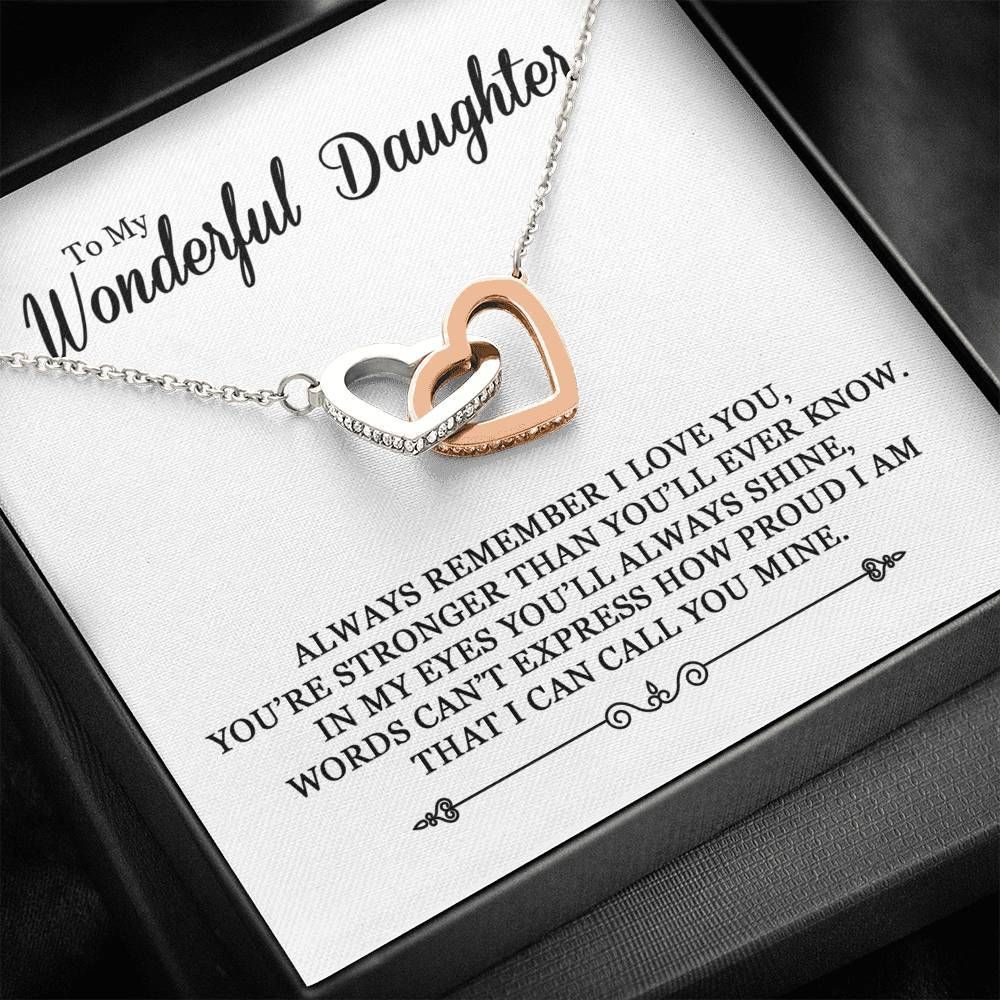 Interlocking Hearts Necklace Gift For Daughter Always Remember I Love You