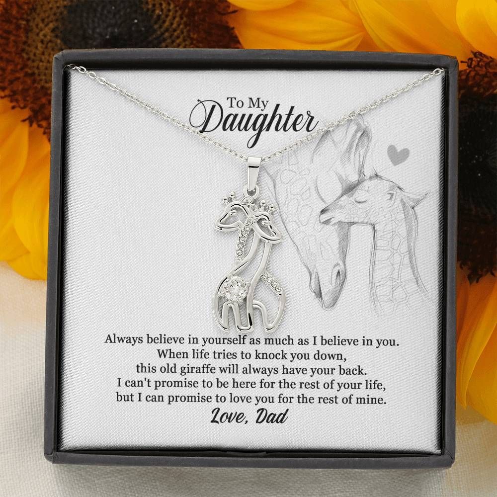 Giraffe Couple Necklace Dad Gift For Daughter This Old Giraffe Will Always Have Your Back