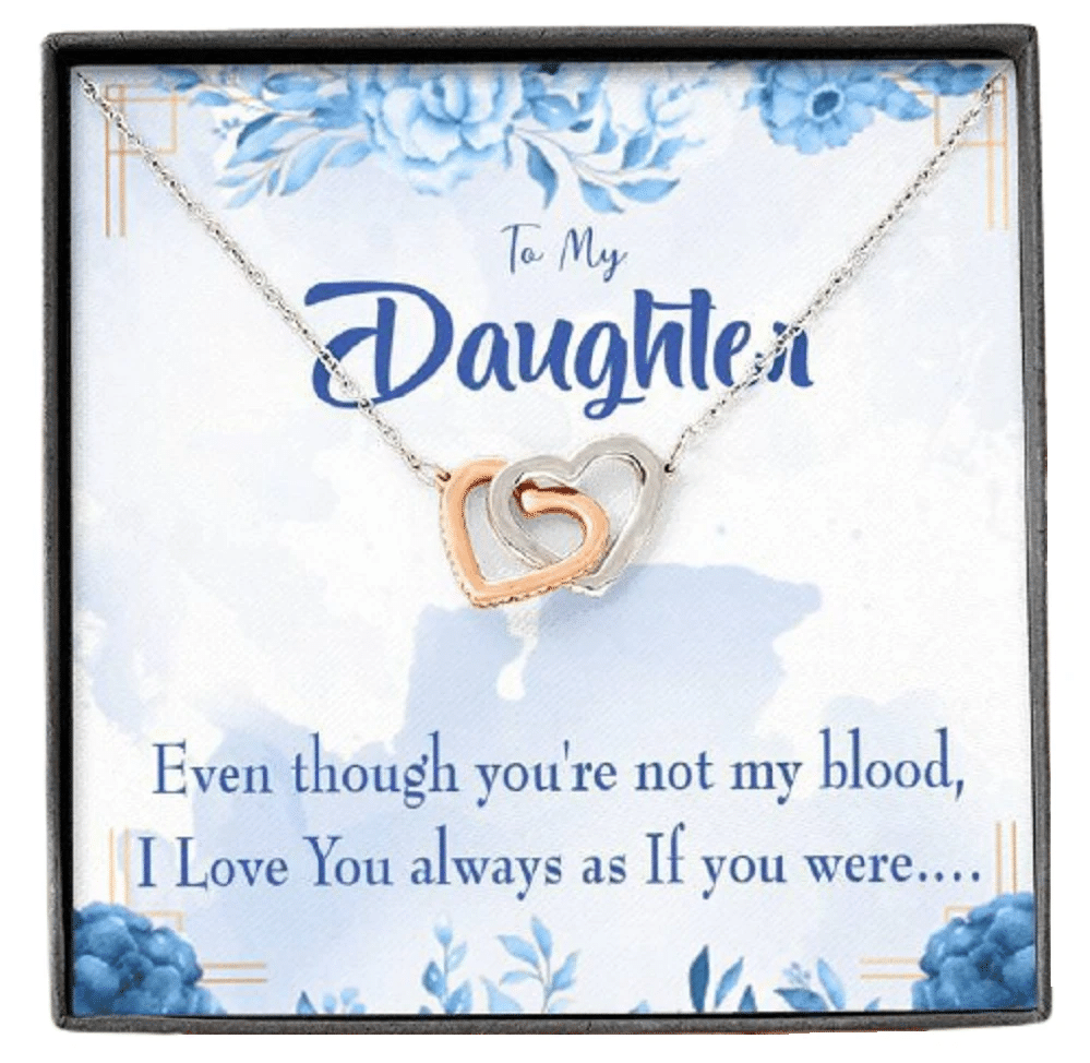 Interlocking Hearts Necklace Gift For Daughter As If You Were My Daughter