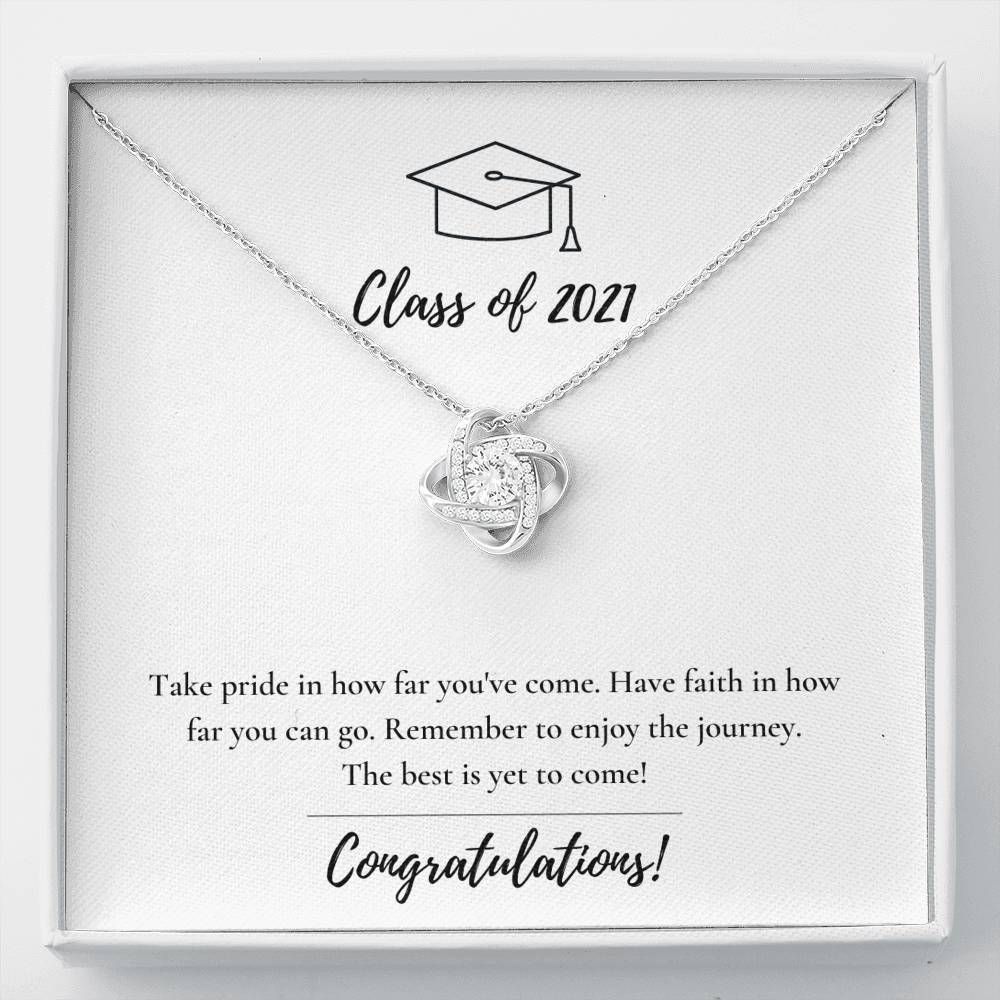 Have Faith In How Far You Can Go Love Knot Necklace Gift For Daughter