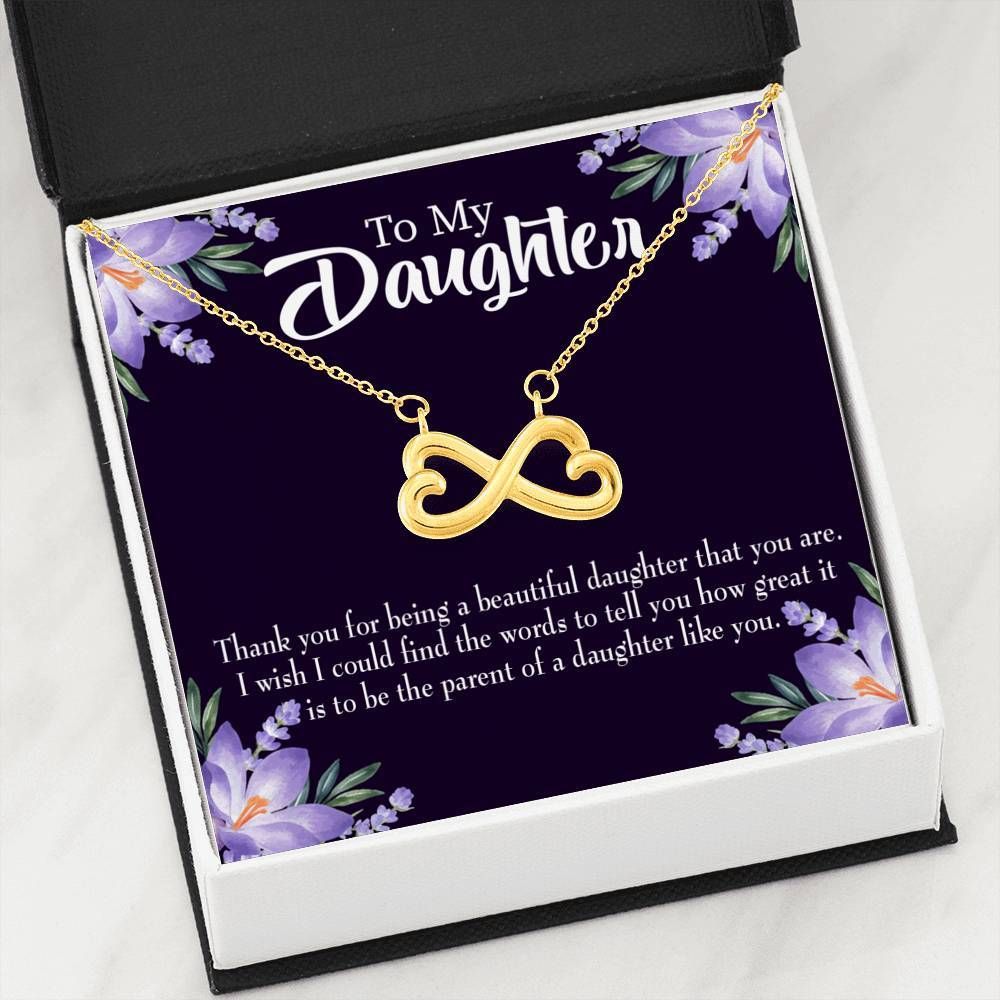 Infinity Heart Necklace Gift For Daughter Proud To Be Parent