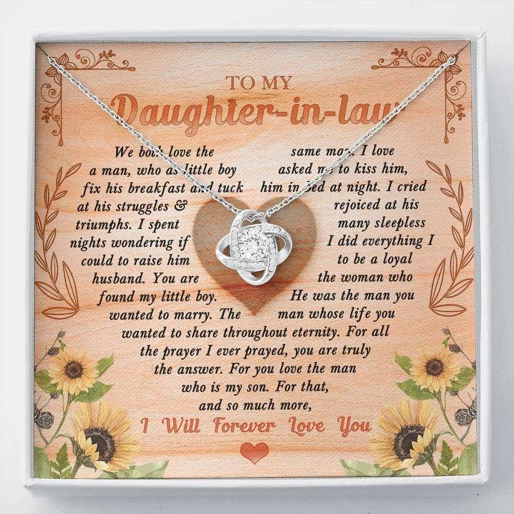 Gift For Daughter-in-law Love Knot Necklace Message Card I Will Forever Love You